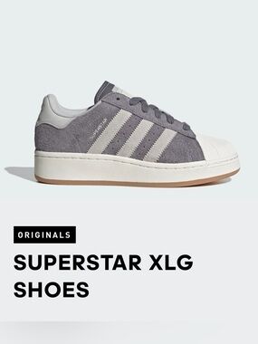 adidas Superstar XLG Suede Sneakers - Gray & Off-White